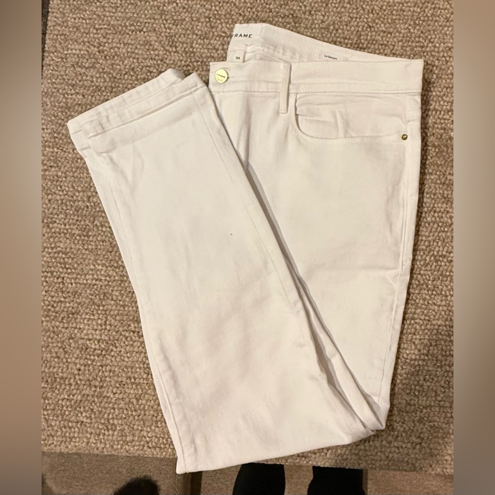 Frame Le Garçon White Denim Jeans size 33